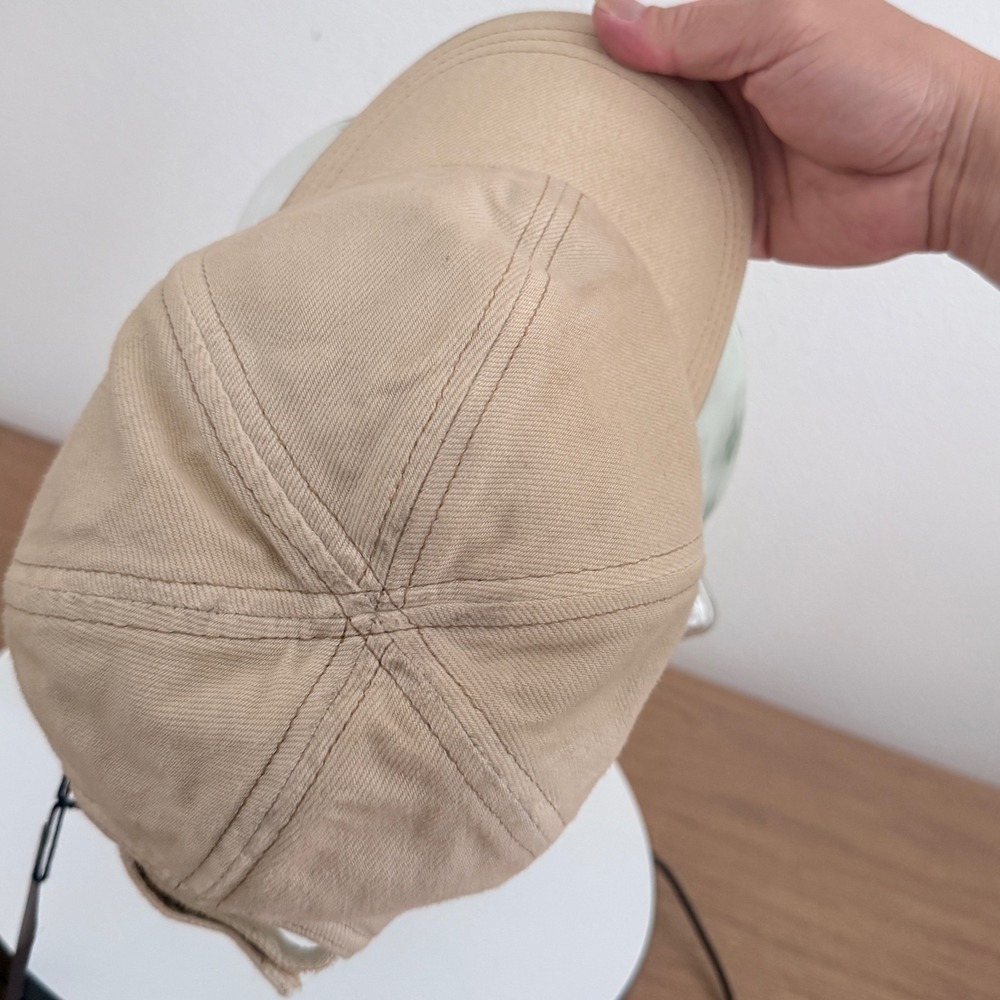Prada Bull Denim Baseball Cap Natural Beige (Grunge Finish) - Picture 9 of 11